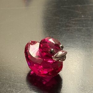 Swarovski glass animal figurine pink duck